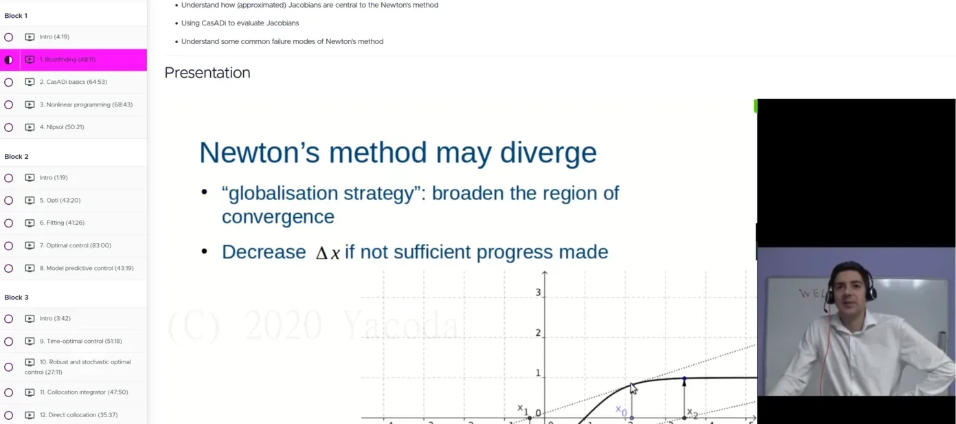 A seminar slide and the course video